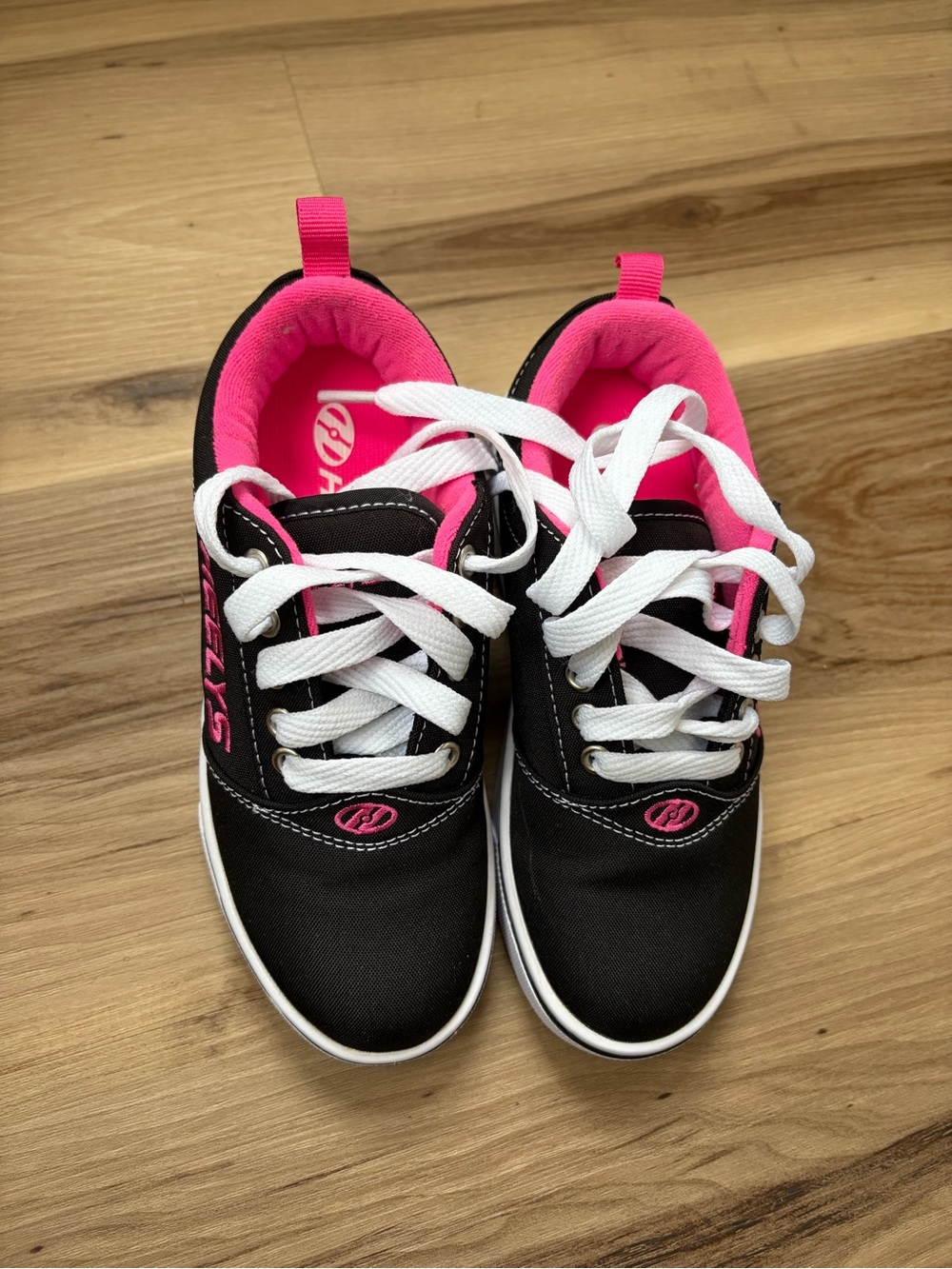 Heelys Black and Hot Pink Kids Lace-Up Sneakers